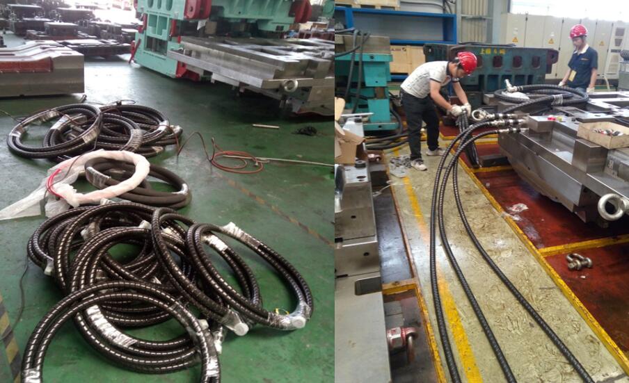 上海宝钢零部件液压成型模具水路和油路现场安装